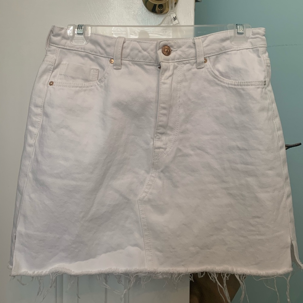 H&M White Denim Skirt